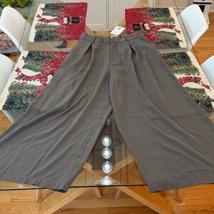 Women's Elegant Gray Wide-Leg Pants